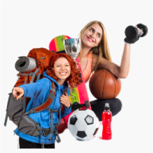 kategoria z produktami sportowymi a także związanymi z turystyką